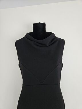 Talbots Sleeveless Black Cowl Neck Sheath Dress